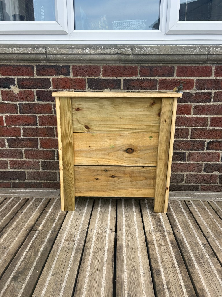 Bespoke wooden planter 60cm × 25cm × 60cm
